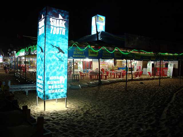 A Shack at Candolim Beach, Nightlife in Goa