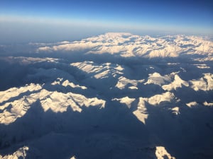 Himalayan ranges as seen from the aircraft minutes before landing!