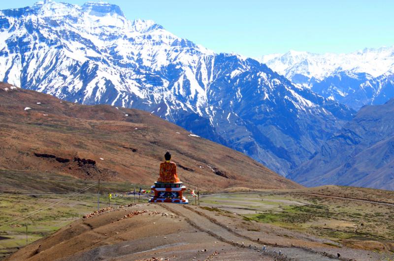 The Buddha idol on the hilltop