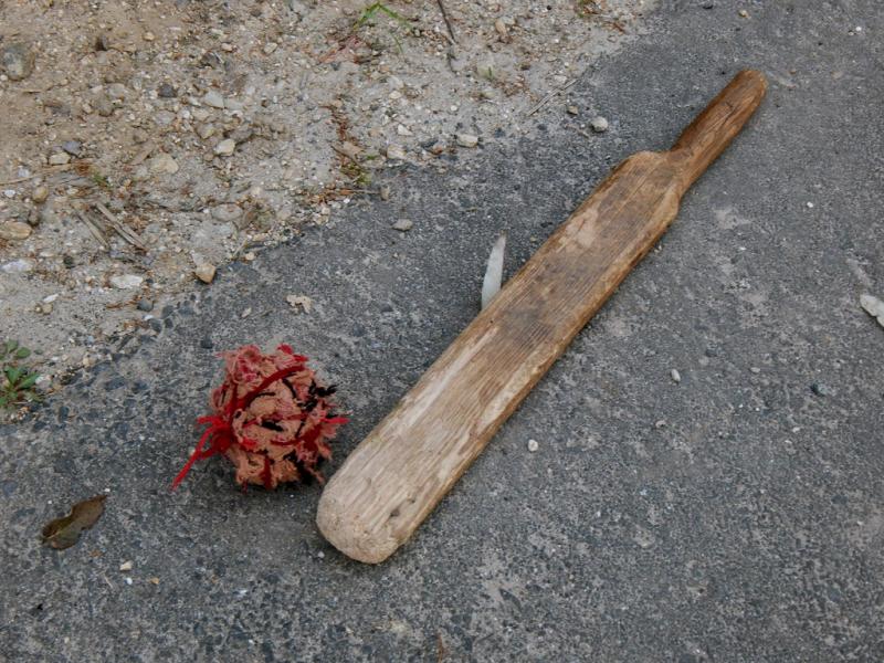 Cricket bat and ball