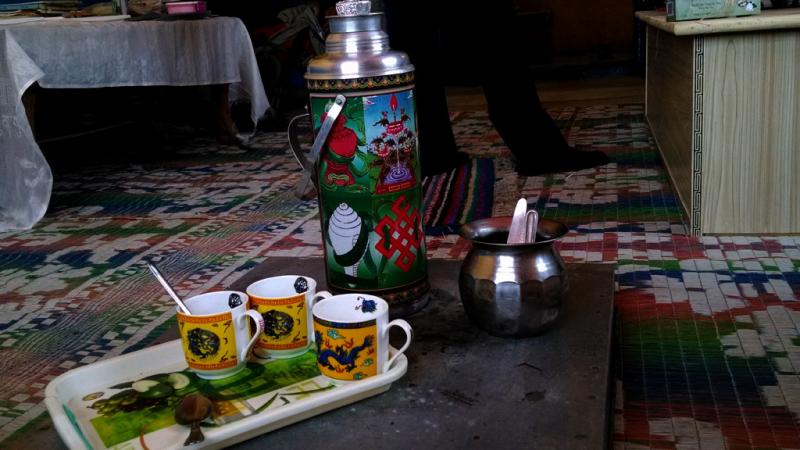 Warm tea being served