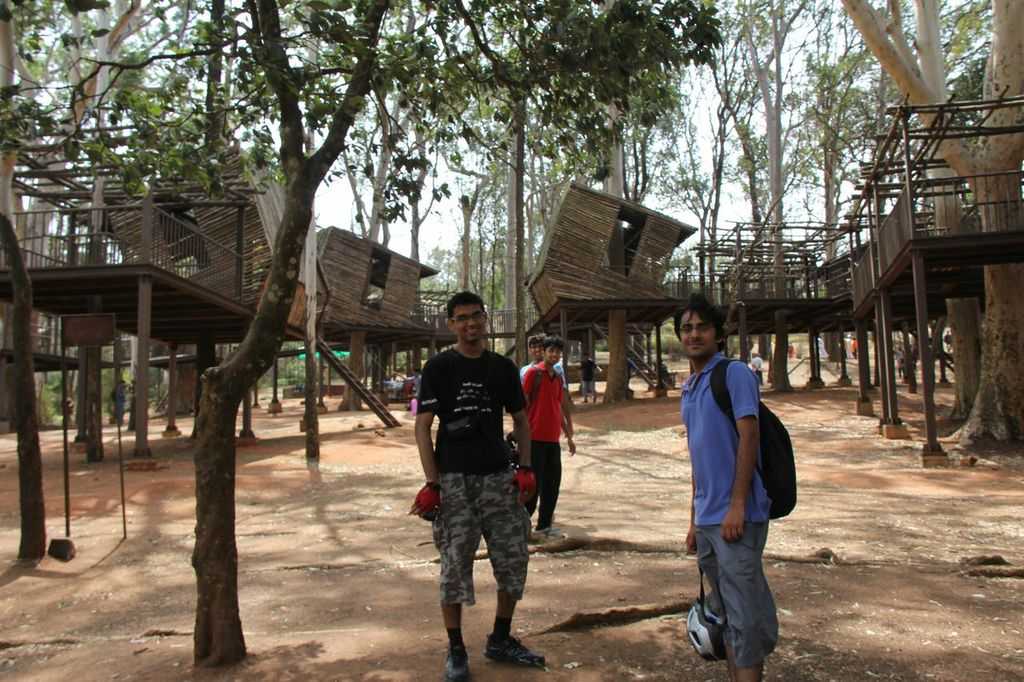 Huts at the top of the Nandi hill , Karnataka