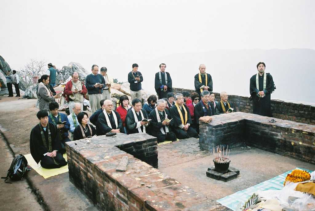 Tourists learning Buddhist teachings, Buddhist places in India