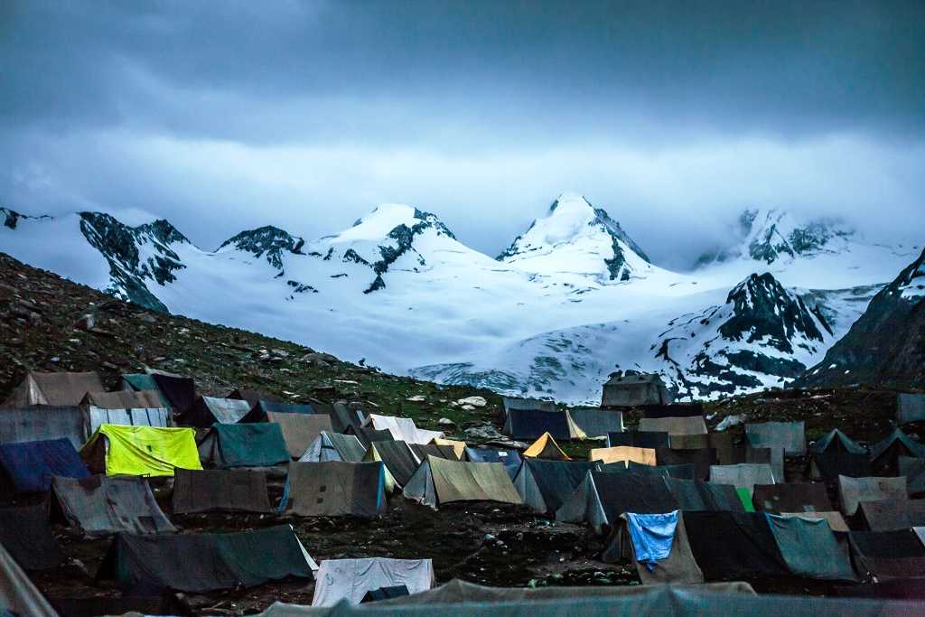 Night stay camp on Amarnath yatra route