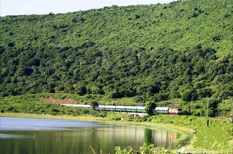 The track runs on the shore of the Chilka lake (Source)
