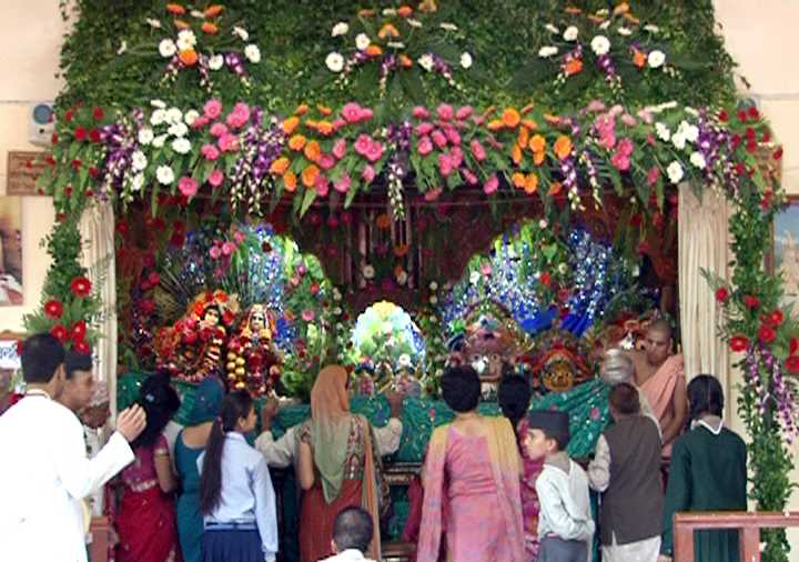 Temple decorated for Janmashtami (Source)