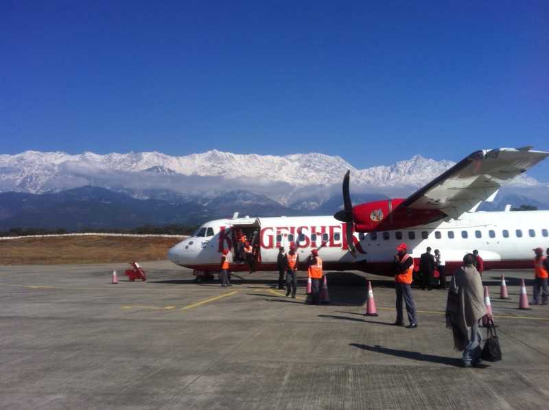 Kangra airport in India, in the laps of Himalayas