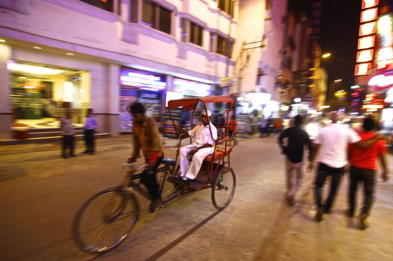 October 21 – Neon lights of Paharganj in New Delhi