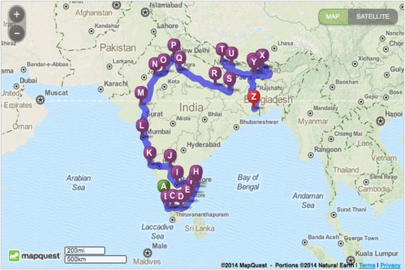 December 18 – My final route map. When I ended my trip.