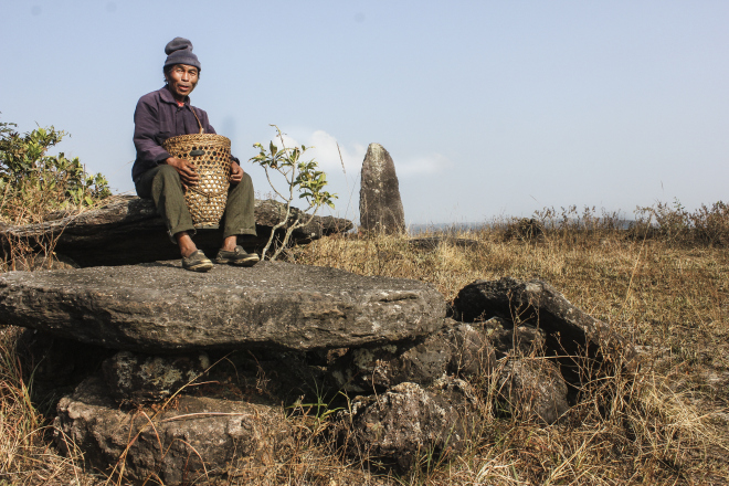 Somewhere in Janita hills, the tribal men enjoys his monolithic view