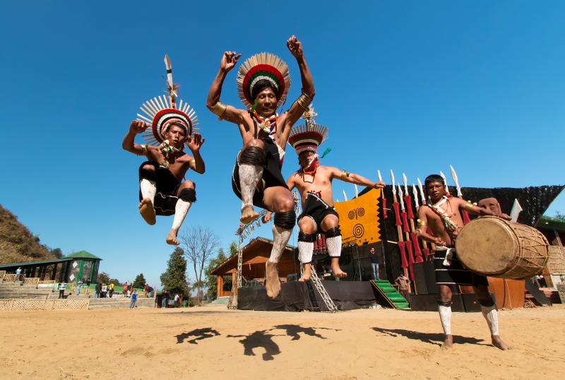 The traditional dance of the Nagas, Hornbill festival