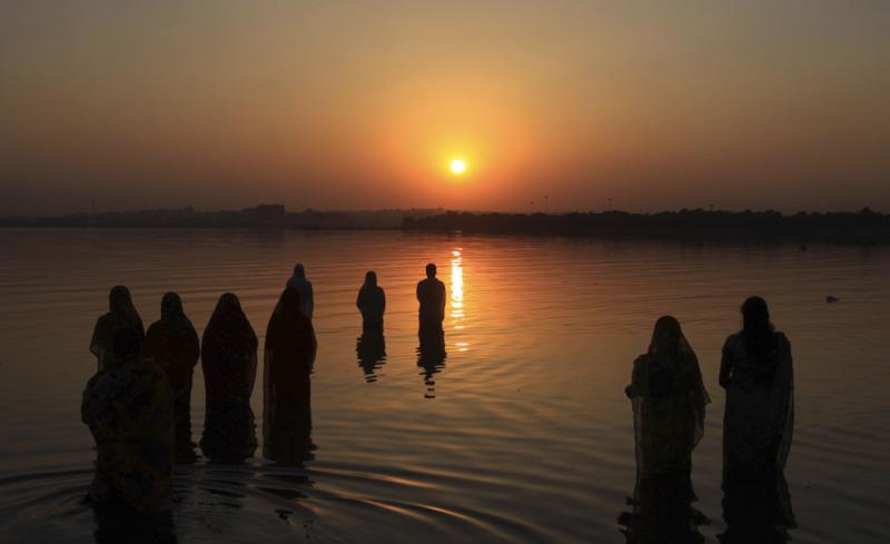 Praying at Sunset, Chhath Puja 2018