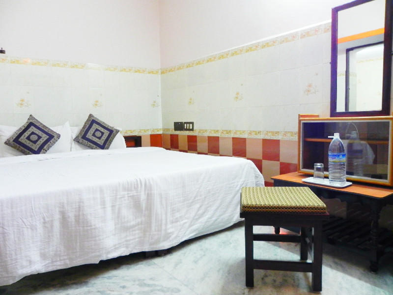 A single room at Natura Ashram, a backpackers hostel in India