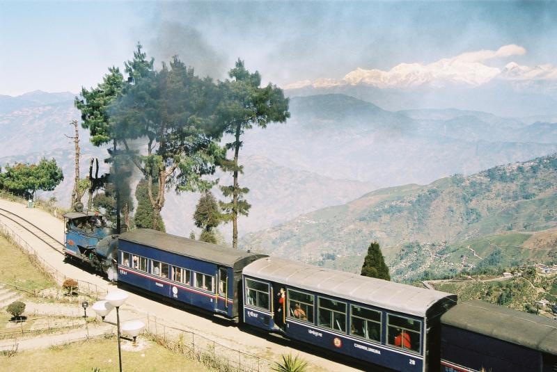 The Darjeeling Himalayan railway at the Batasia loop - Mountain Railways of India