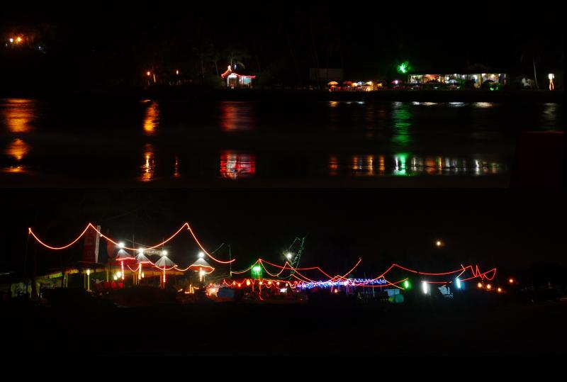 The lit up beaches and the casino cruise for new years party in goa