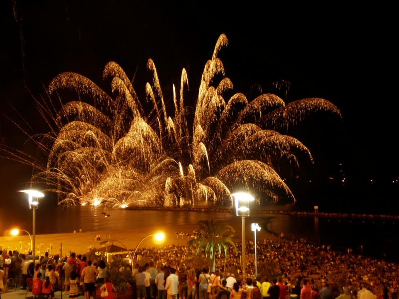 Fireworks at the beaches in Goa