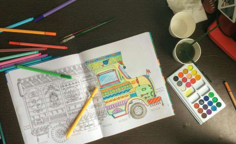 truck semi coloured