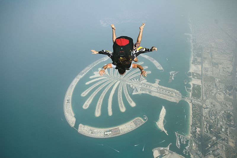 skydive palm jumeirah, Best Places In The World To Go Skydiving,  Best Places To Skydive In The World