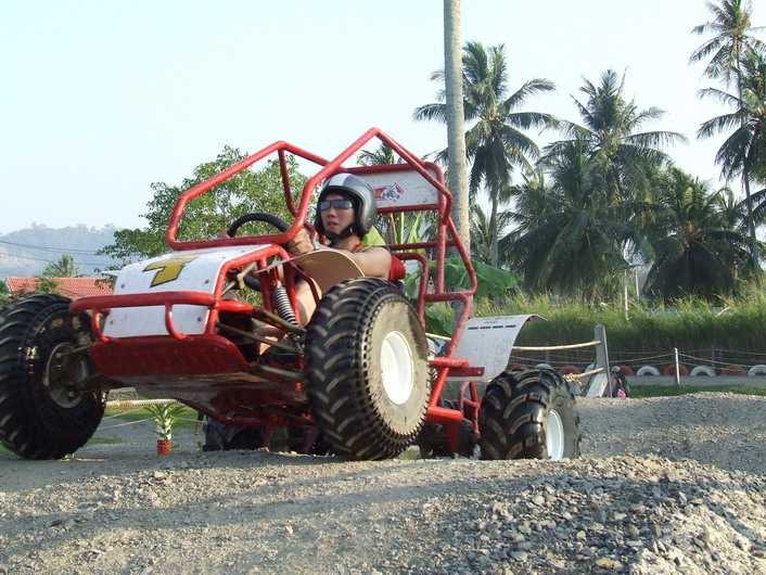 Driving Around the Off Road Track at Gokart Speedway, Phuket