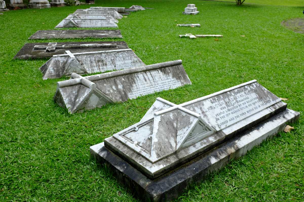 Tombstones at Armenian Church Singapore