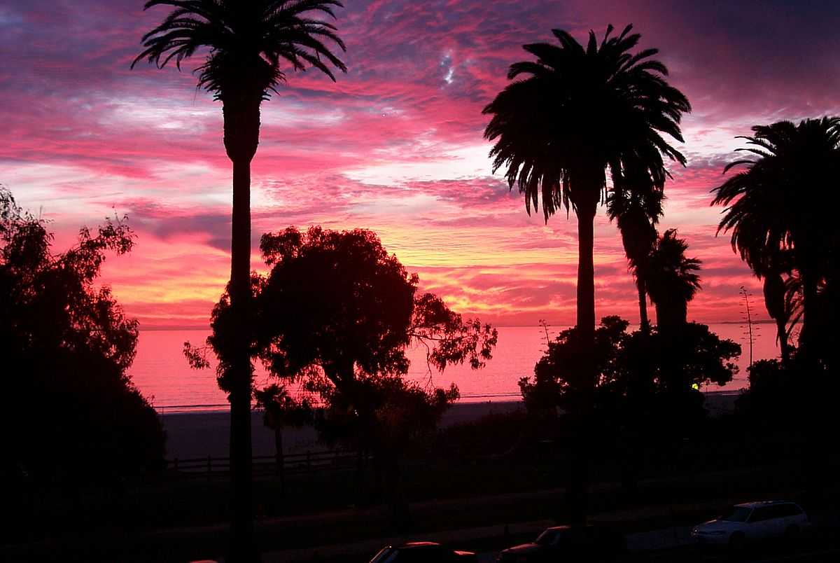 Relaxing Drive on Sunset Boulevard in Los Angeles at Sunset time, ASMR, calming