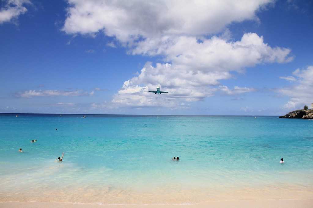 Plane Landing Over Mai Khao Beach