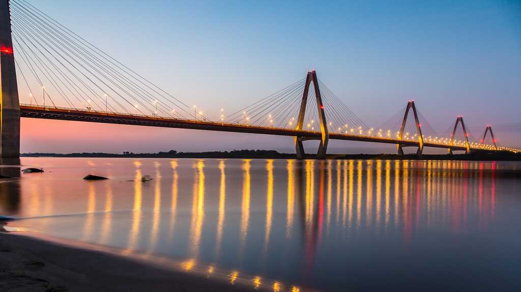 Nhat Tan Bridge over Red River in Hanoi