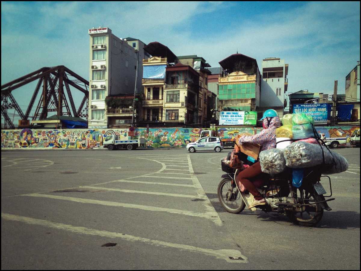 Hanoi Ceramic Mosaic Mural Next to Long Bien Bridge