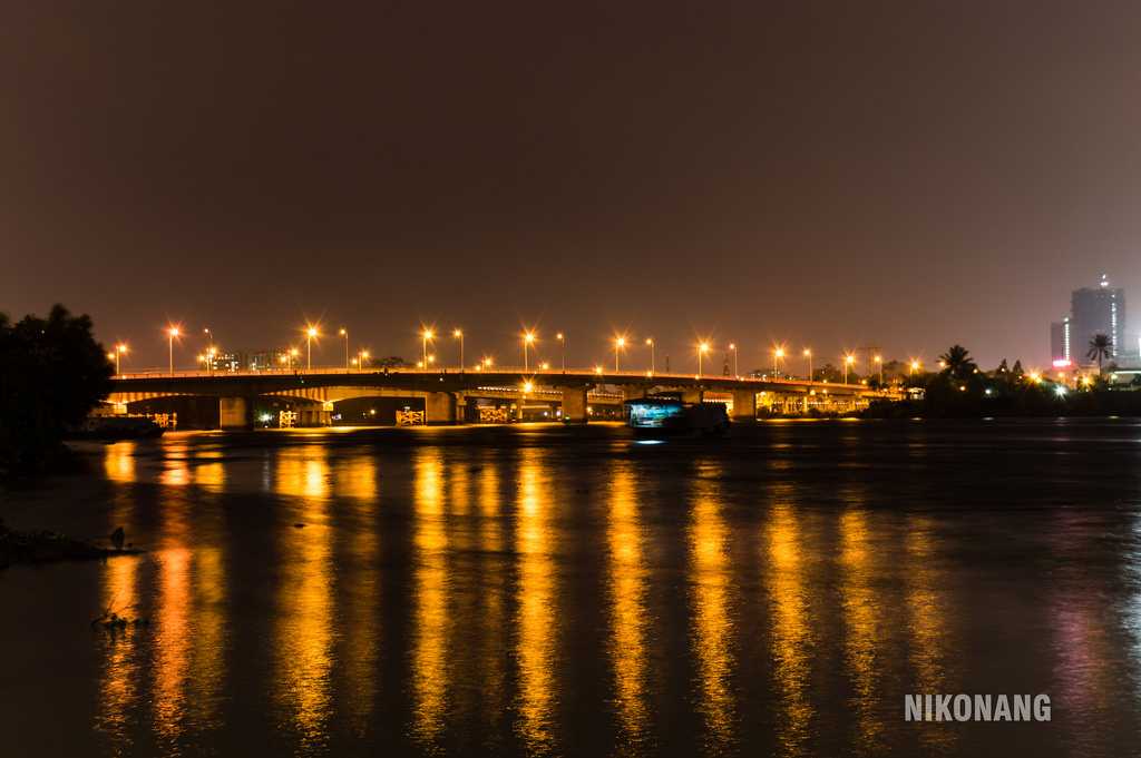 Binh Trieu Bridge at Night Over the Saigon River