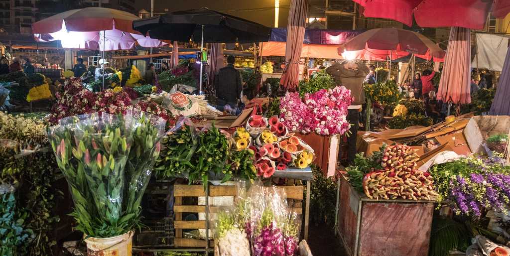 Quang Ba Flower Market Hanoi Vietnam