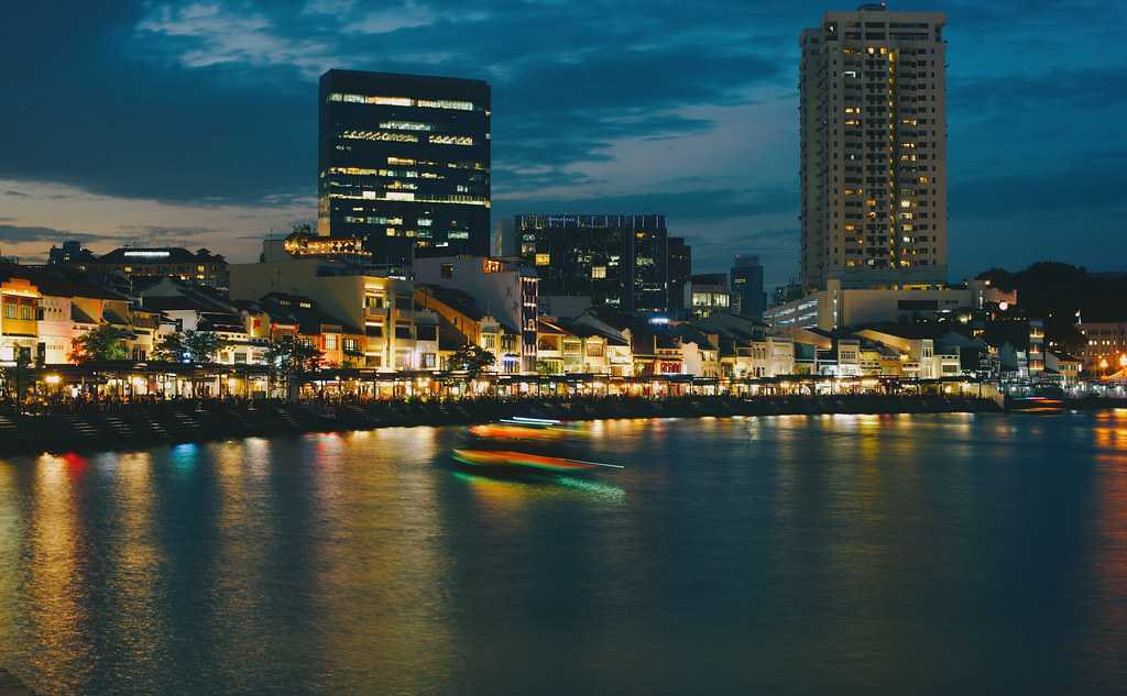 Singapore Boat Quay at Night