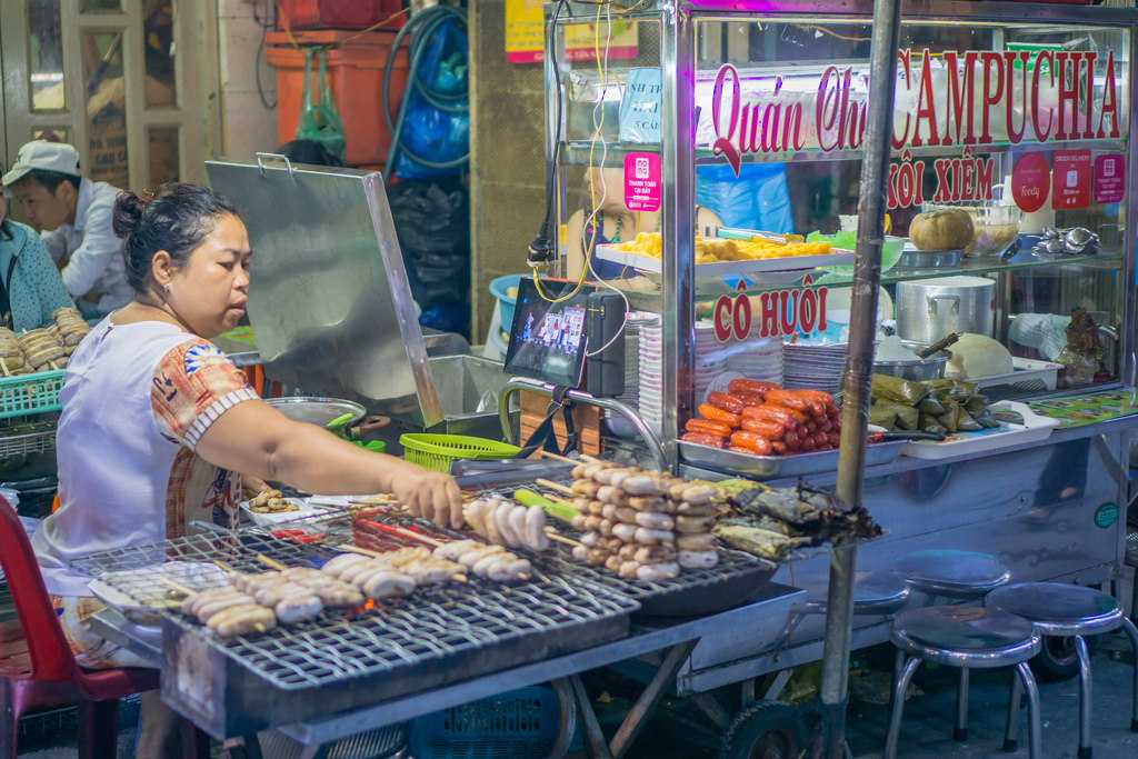 Street Food Vendor in Pham Ngu Lao Street