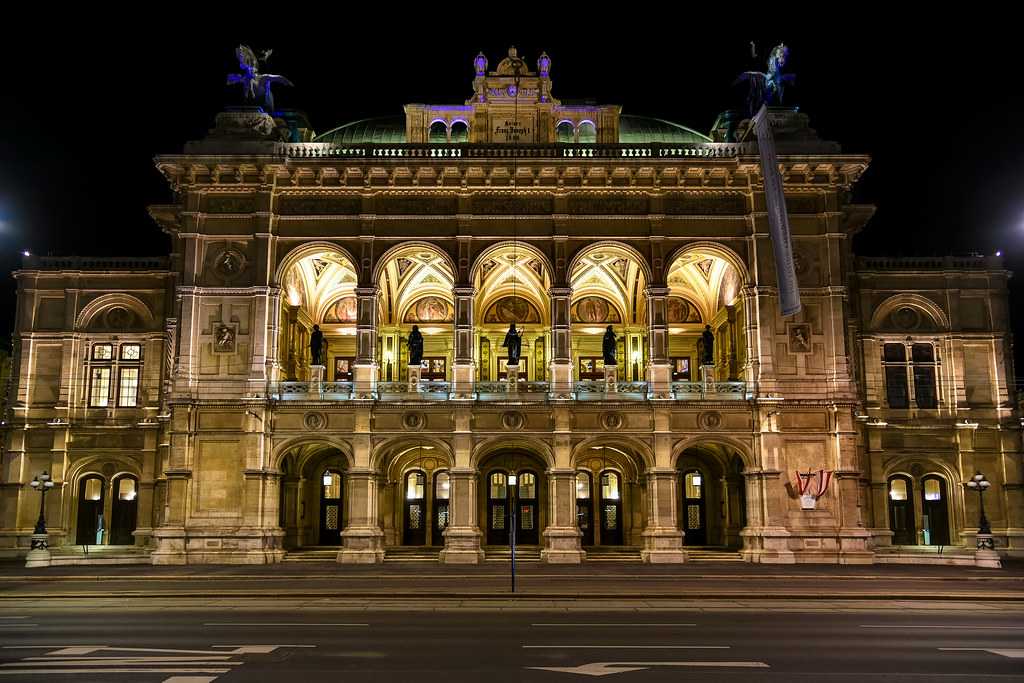 Front View of the Vienna State Opera at Night, Vienna