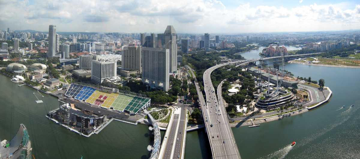 View from Sands SkyPark Observation Deck Singapore