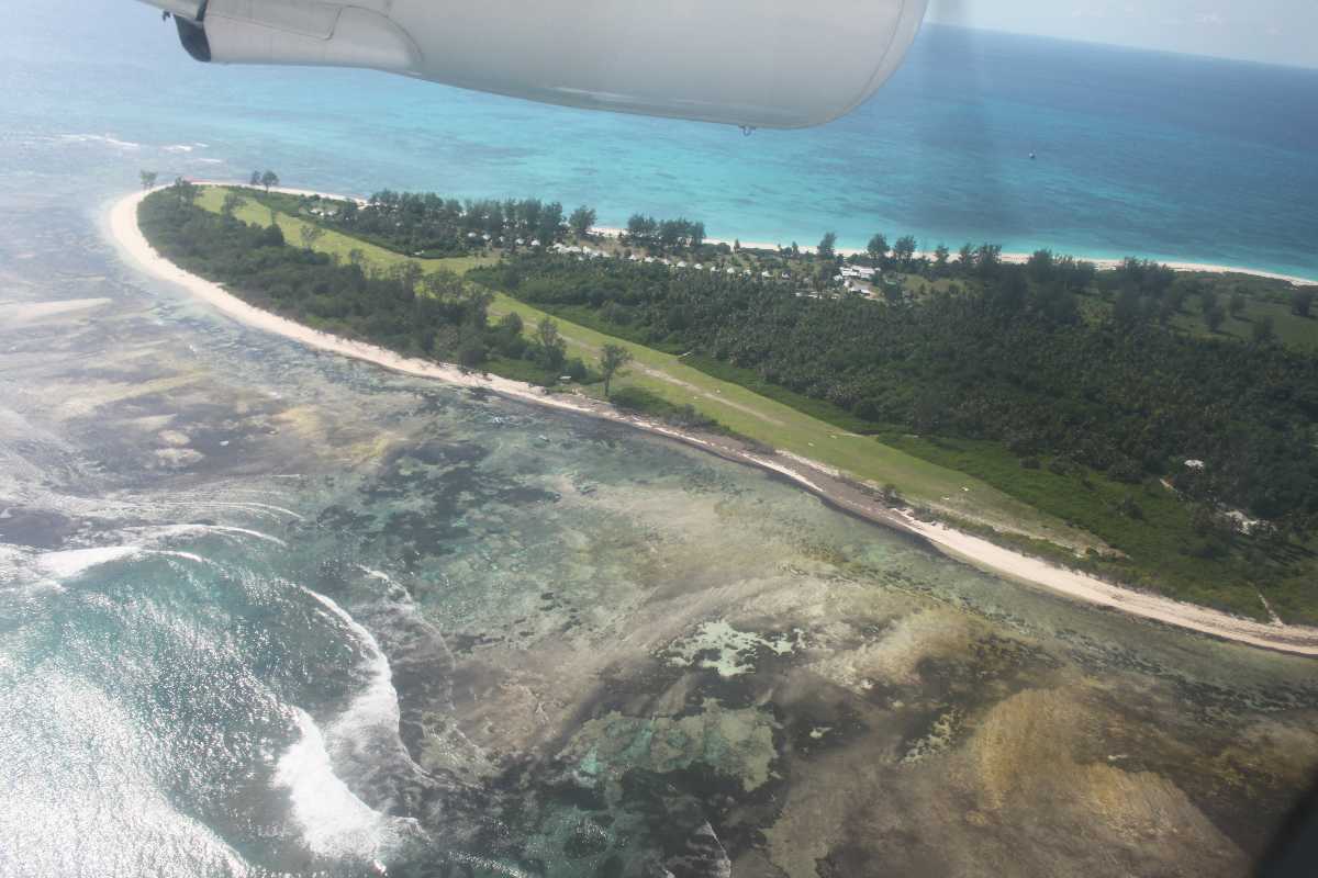 Aerial view of Bird Island, Wildlife in Seychelles