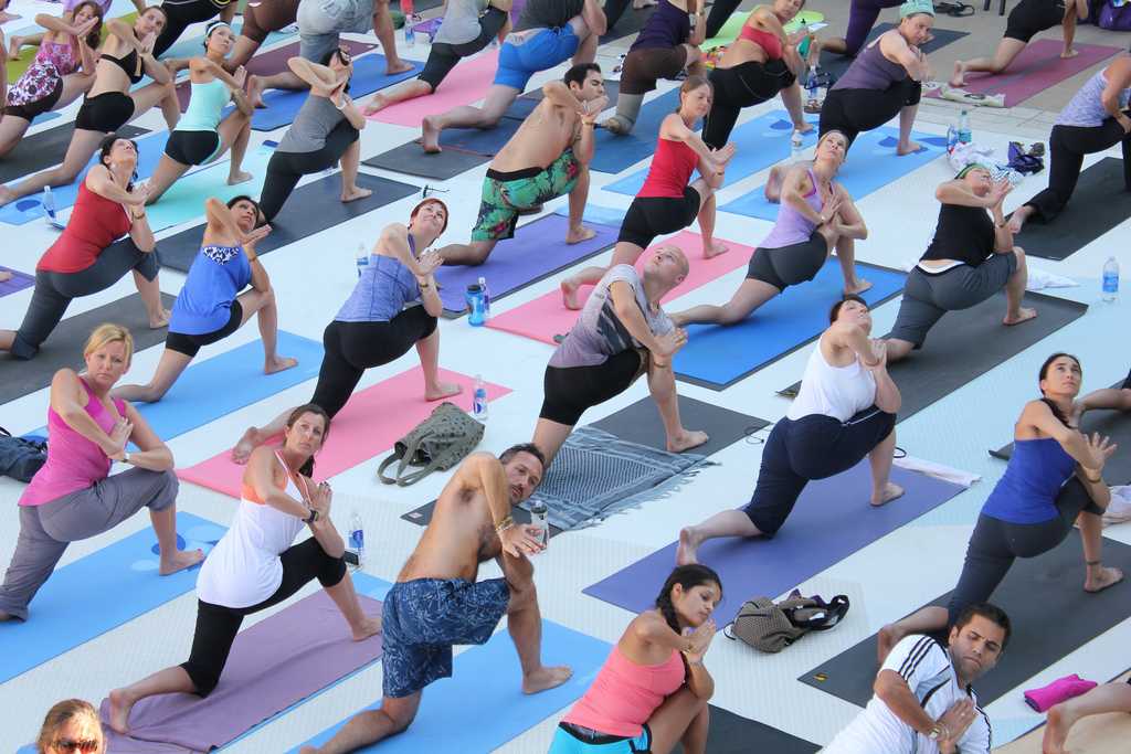 People performing Yoga