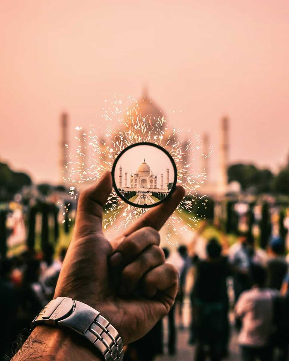View of Taj Mahal in India