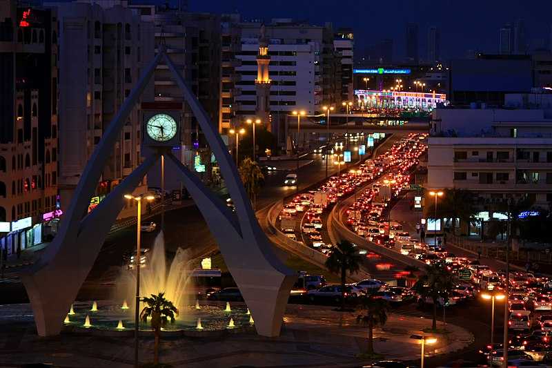 Dubai Clocktower at night