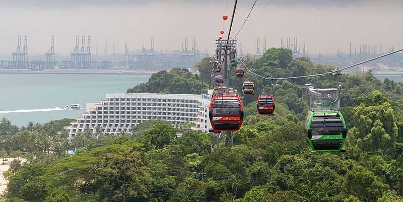 View of Sentosa Island from Cable Car