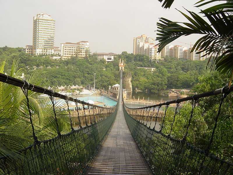 Suspension bridge at Sunway Lagoon Theme Park