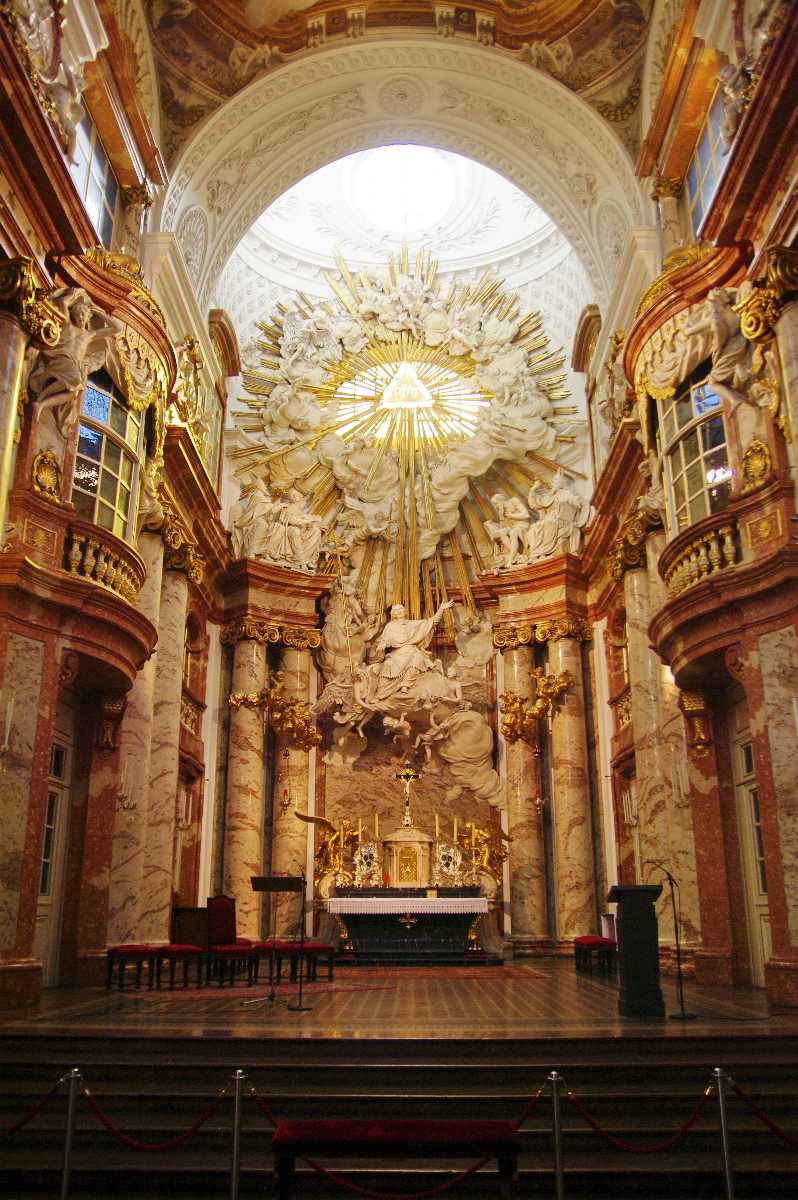 Karlskirche, architecture, interior, paintings on ceiling 