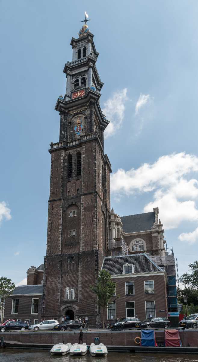 westerkerk church, attraction in Amsterdam, crown, Rembrandt