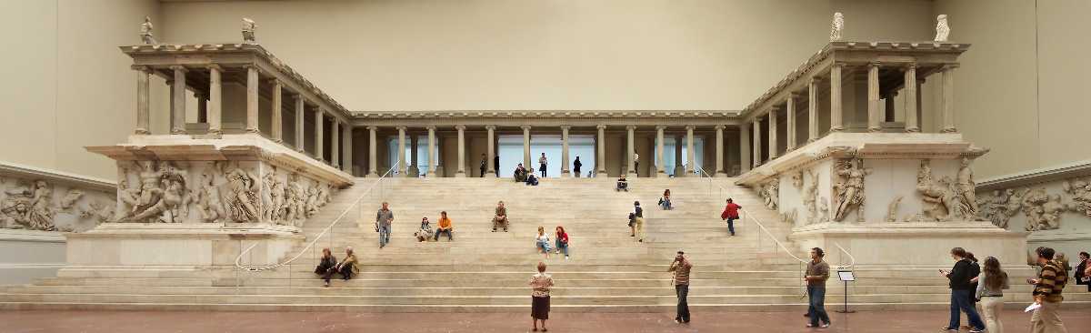 Pergamon Altar, monumental construction during the 2nd century BCE, in Pergamon Museum