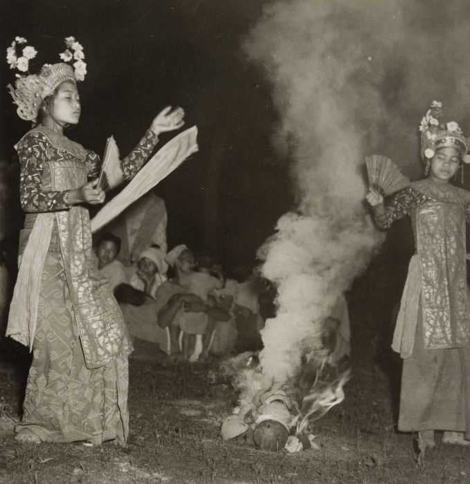 Balinese Dancers Performing Sanghyang, a Sacred Dance of Bali