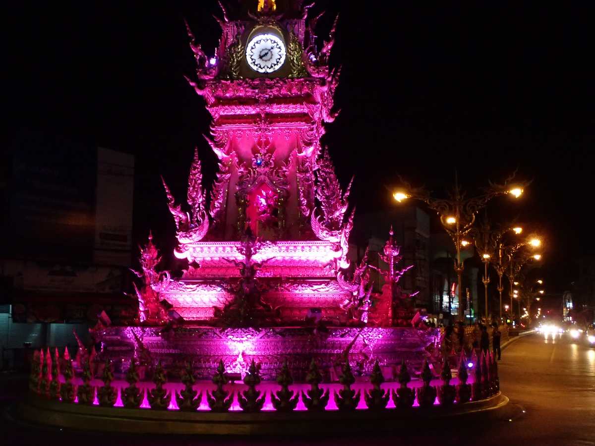 Musical Light Show at Clock Tower, Chiang Rai, Thailand