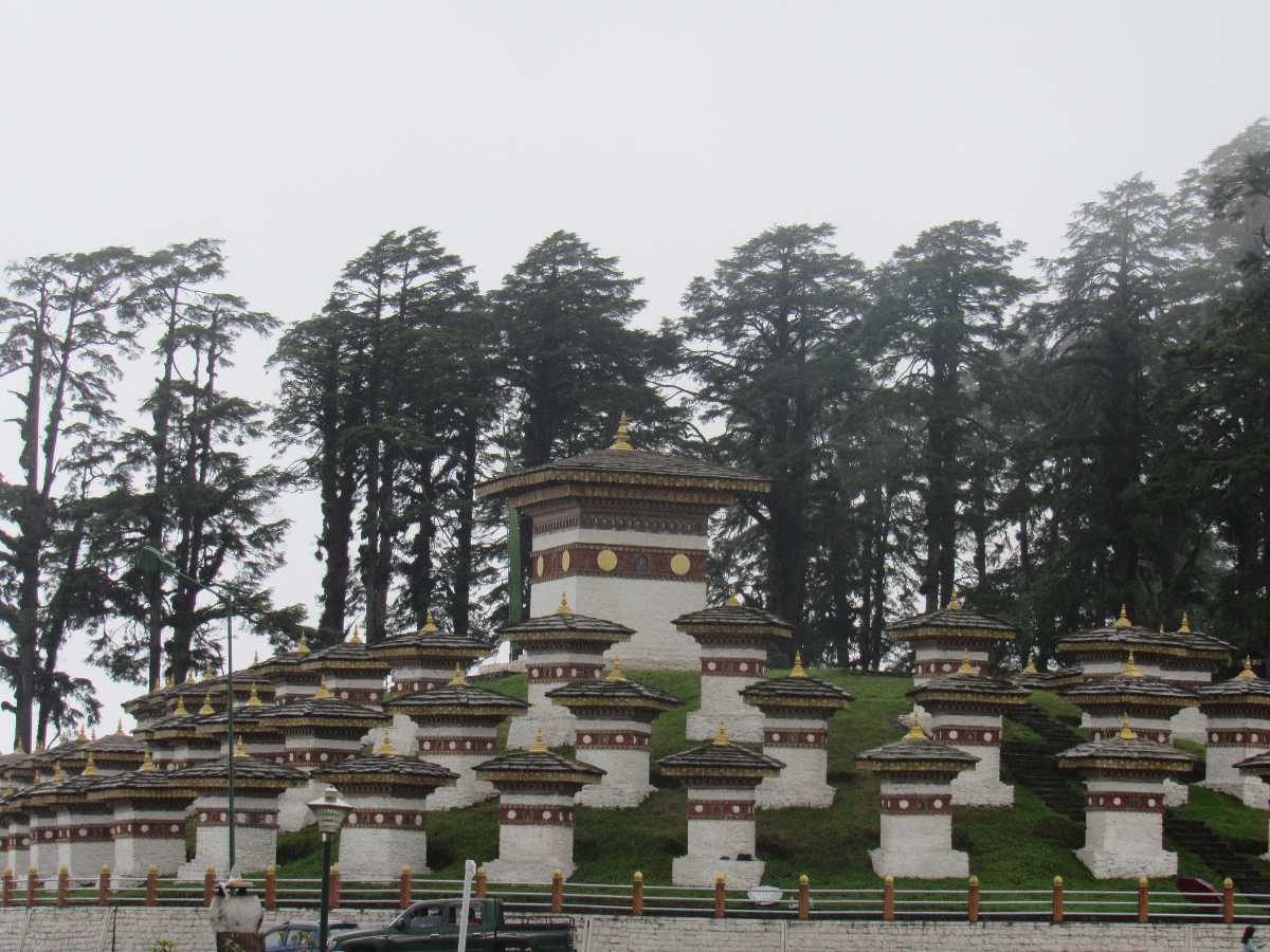 Chortens at Dochula Pass Bhutan