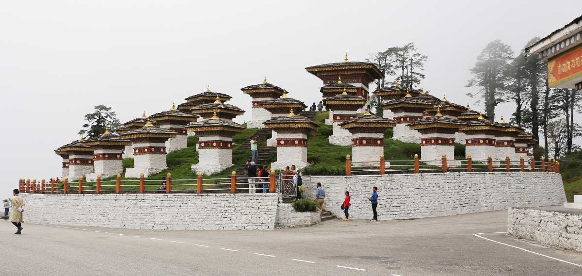 108 Chortens at Dochula Pass Bhutan