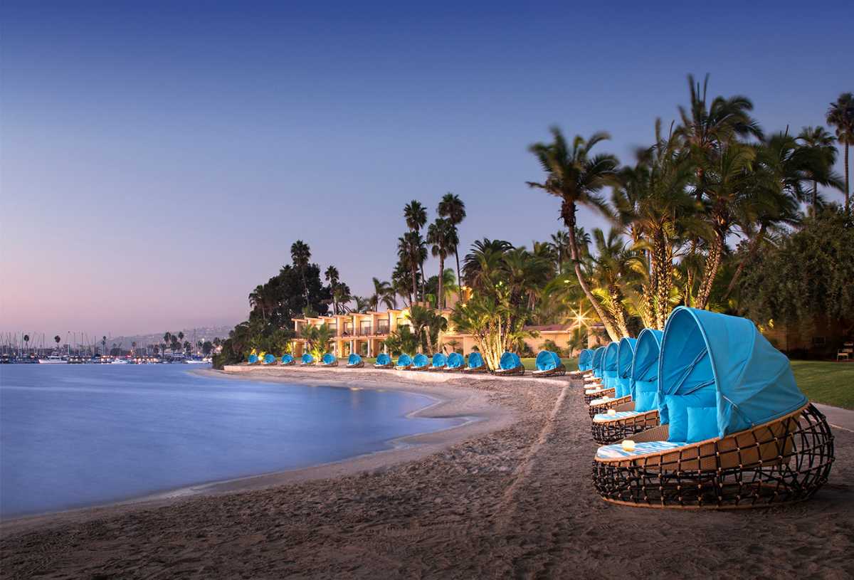 View of the beach from Bahia Resort Hotel