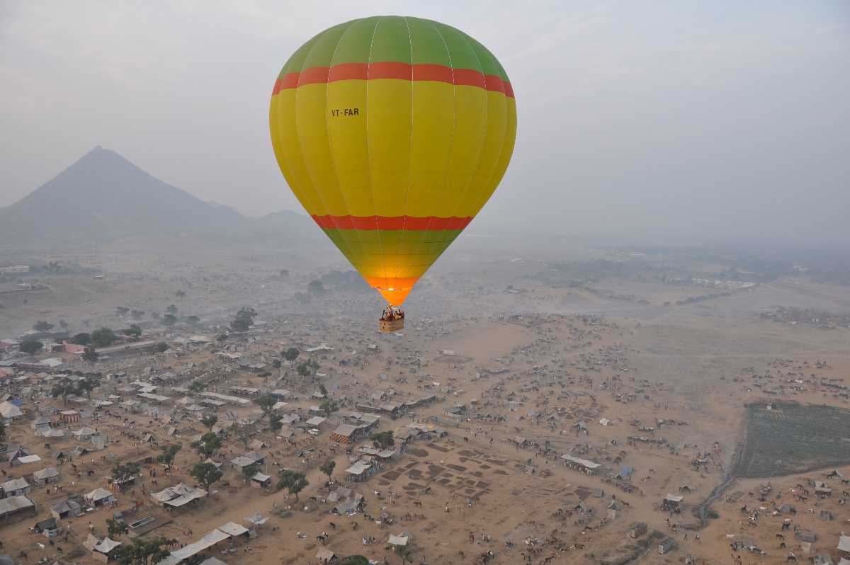 Hot air balloon ride at Pushkar