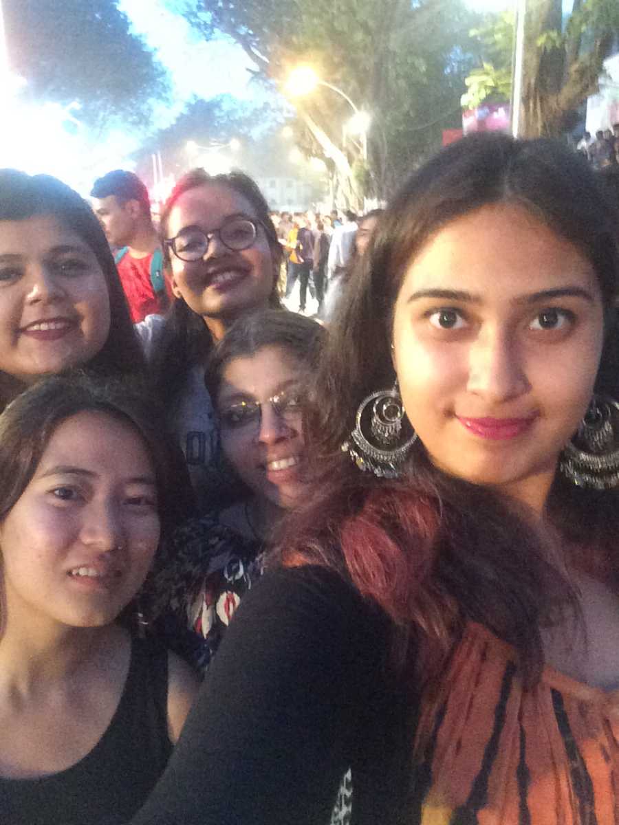 A selfie that we took as we were about to leave the  premises of the festival the second time  we visited it